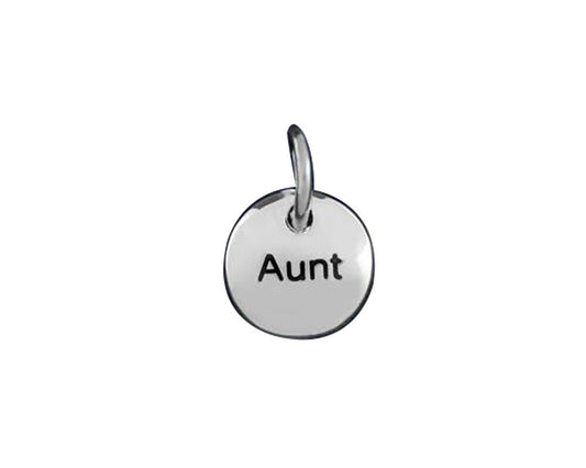 Silver Aunt Circle Charms (25 Charms)