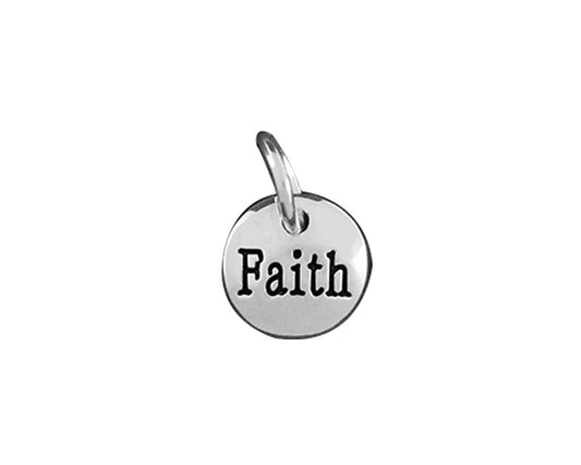 Silver Faith Circle Charms