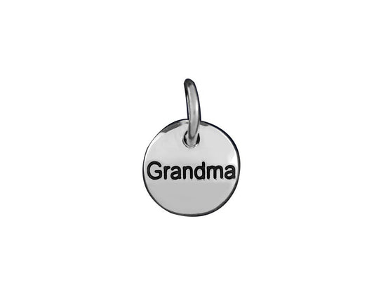 Silver Grandma Circle Charms (25 Charms)