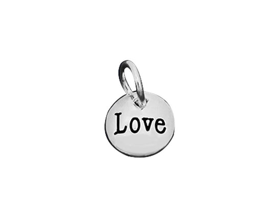 Silver Love Circle Charms