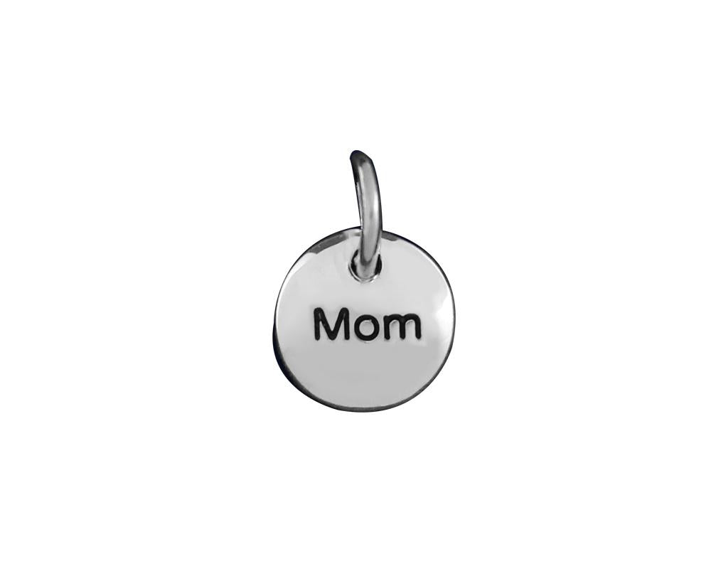 Silver Mom Circle Charms (25 Charms)
