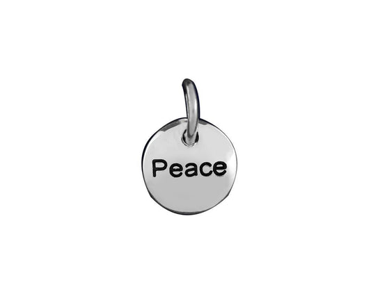 Silver Peace Circle Charms (25 Charms)