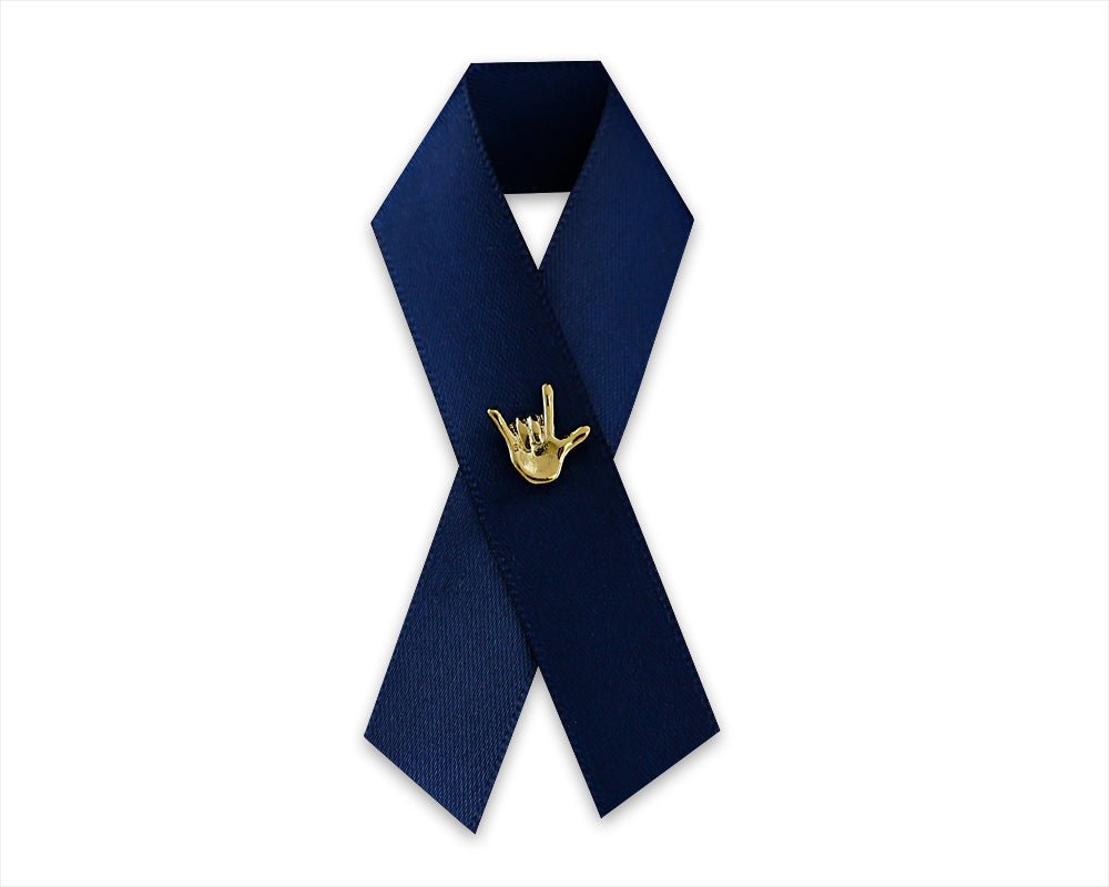 Small Gold Hand I Love You Sign Language Deaf Awareness Tac Pins