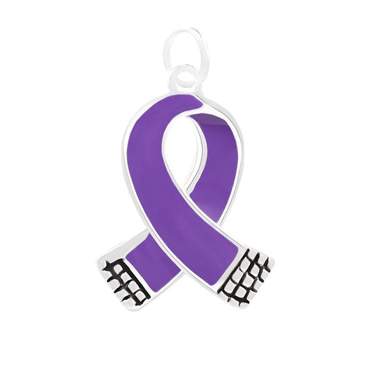 Small Purple Ribbon Charms