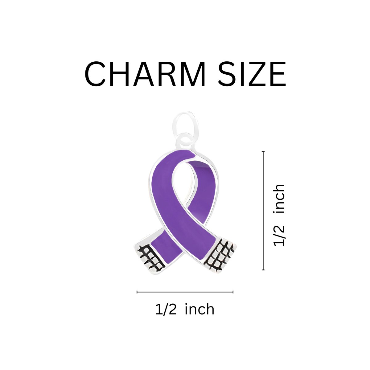 Small Purple Ribbon Retractable Charm Bracelets