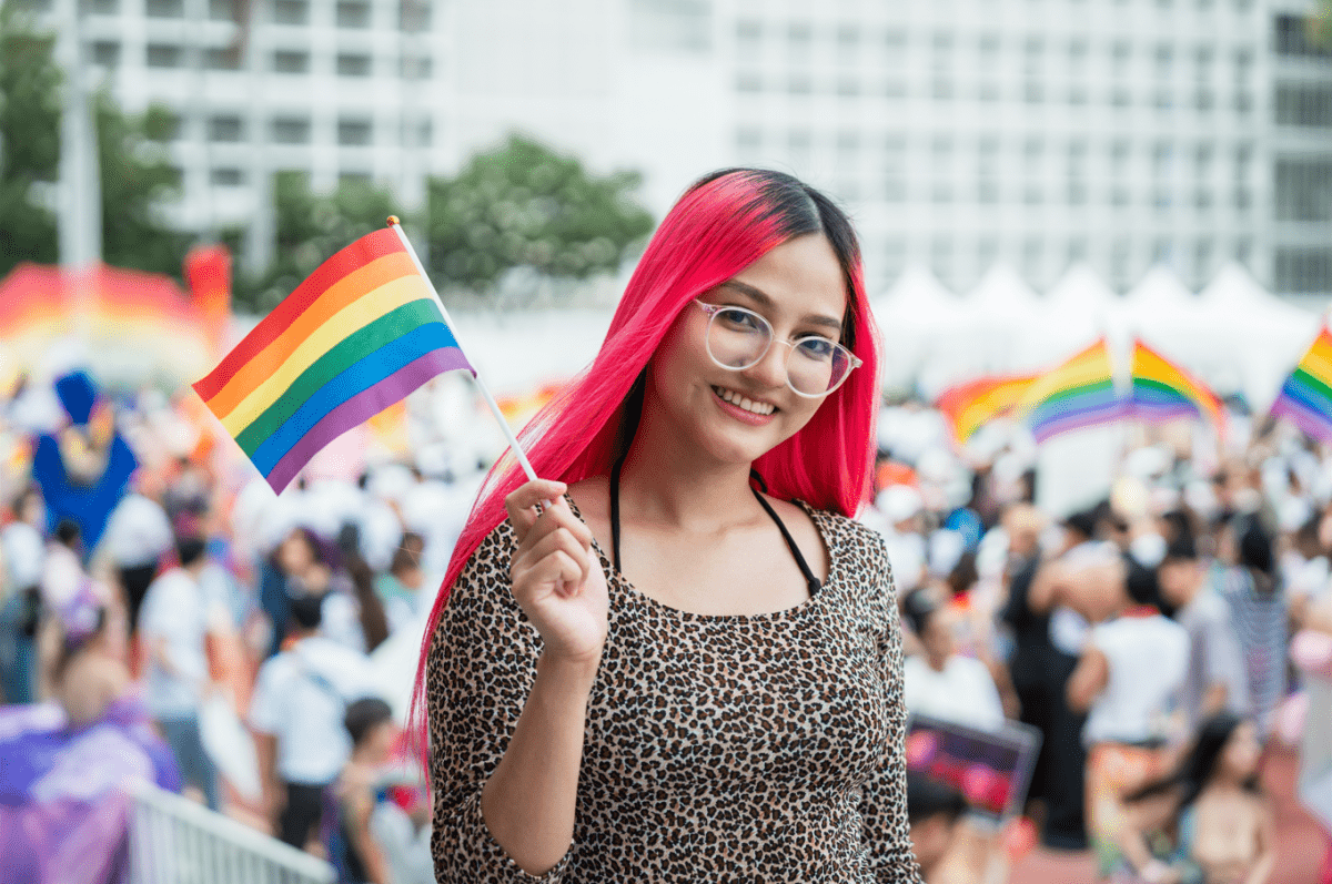 Small Rainbow Flags on a Stick