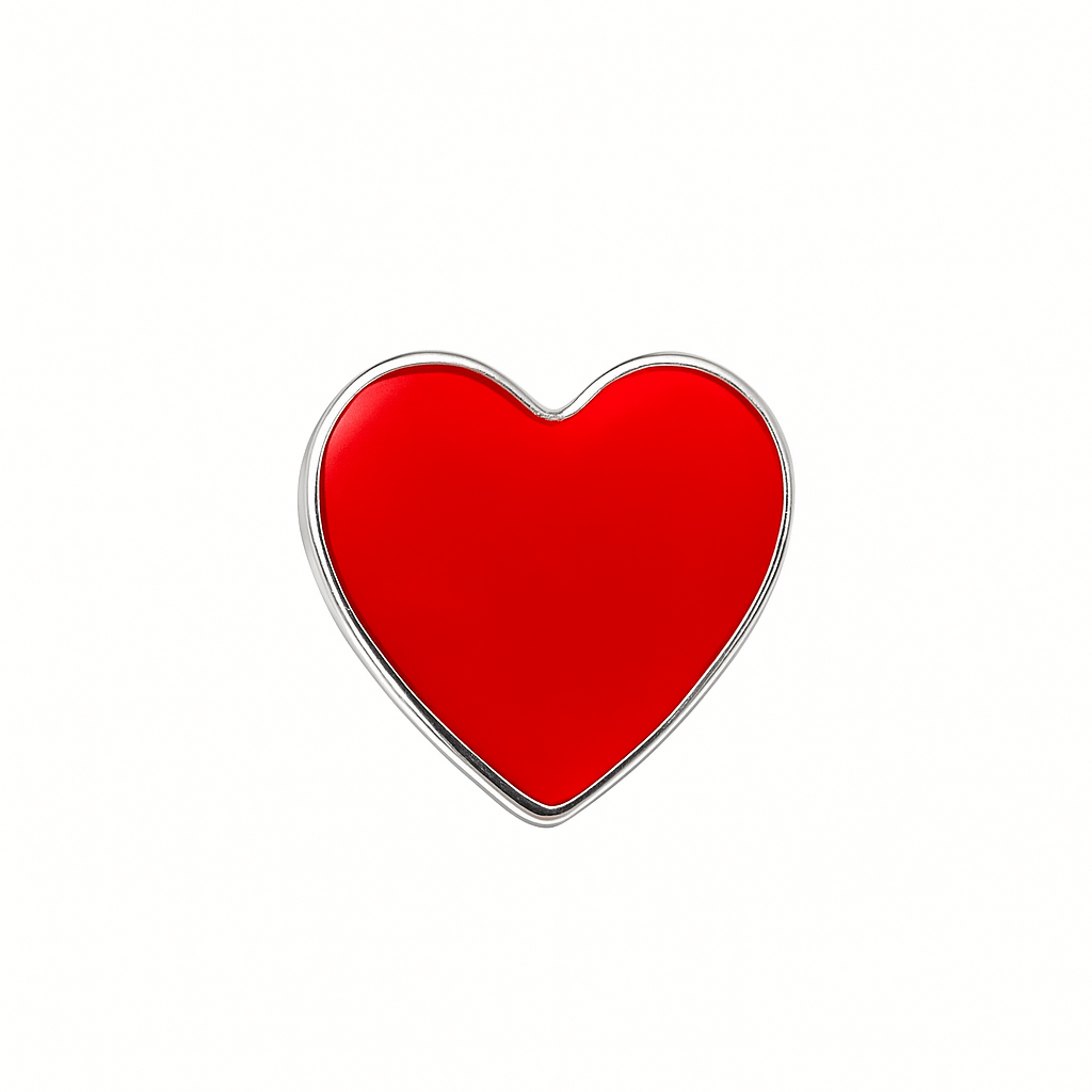 Small Red Heart Shaped Pins