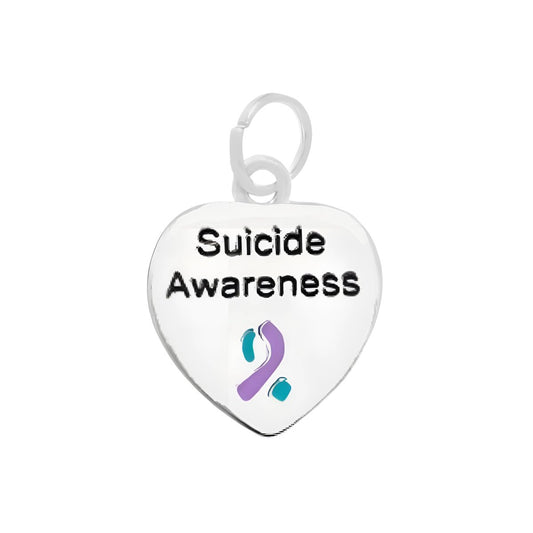 Suicide Awareness Heart Charms