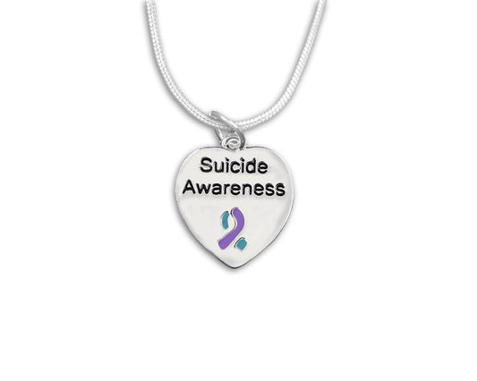 Suicide Awareness Heart Necklaces