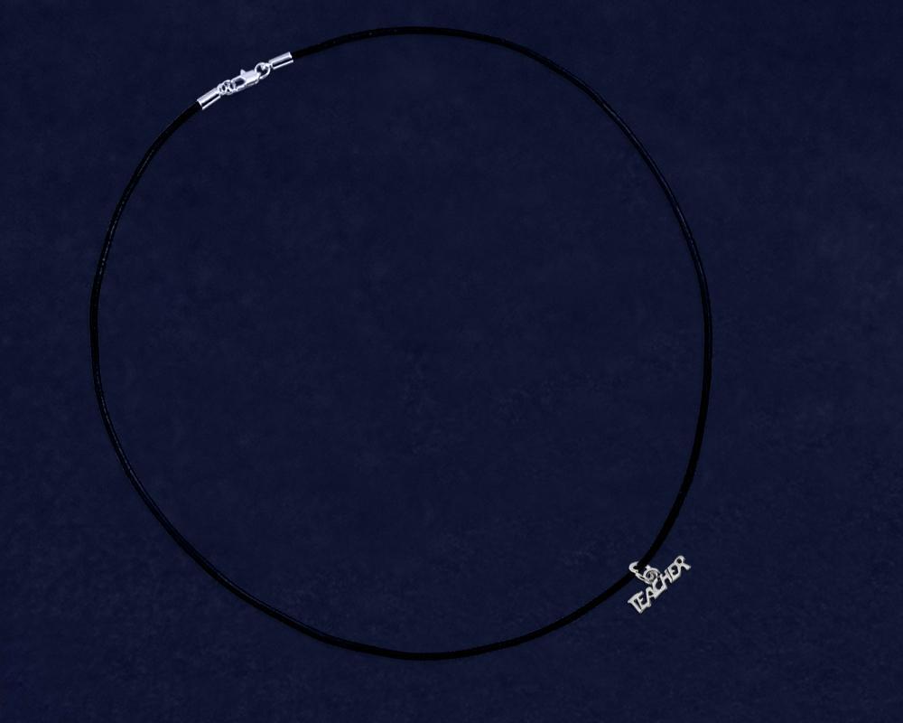 Teacher Appreciation Leather Cord Necklaces