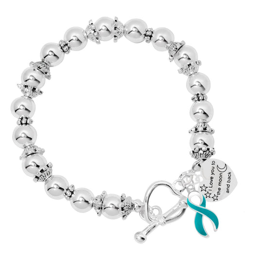 Teal Ribbon Love You To The Moon And Back Bracelets