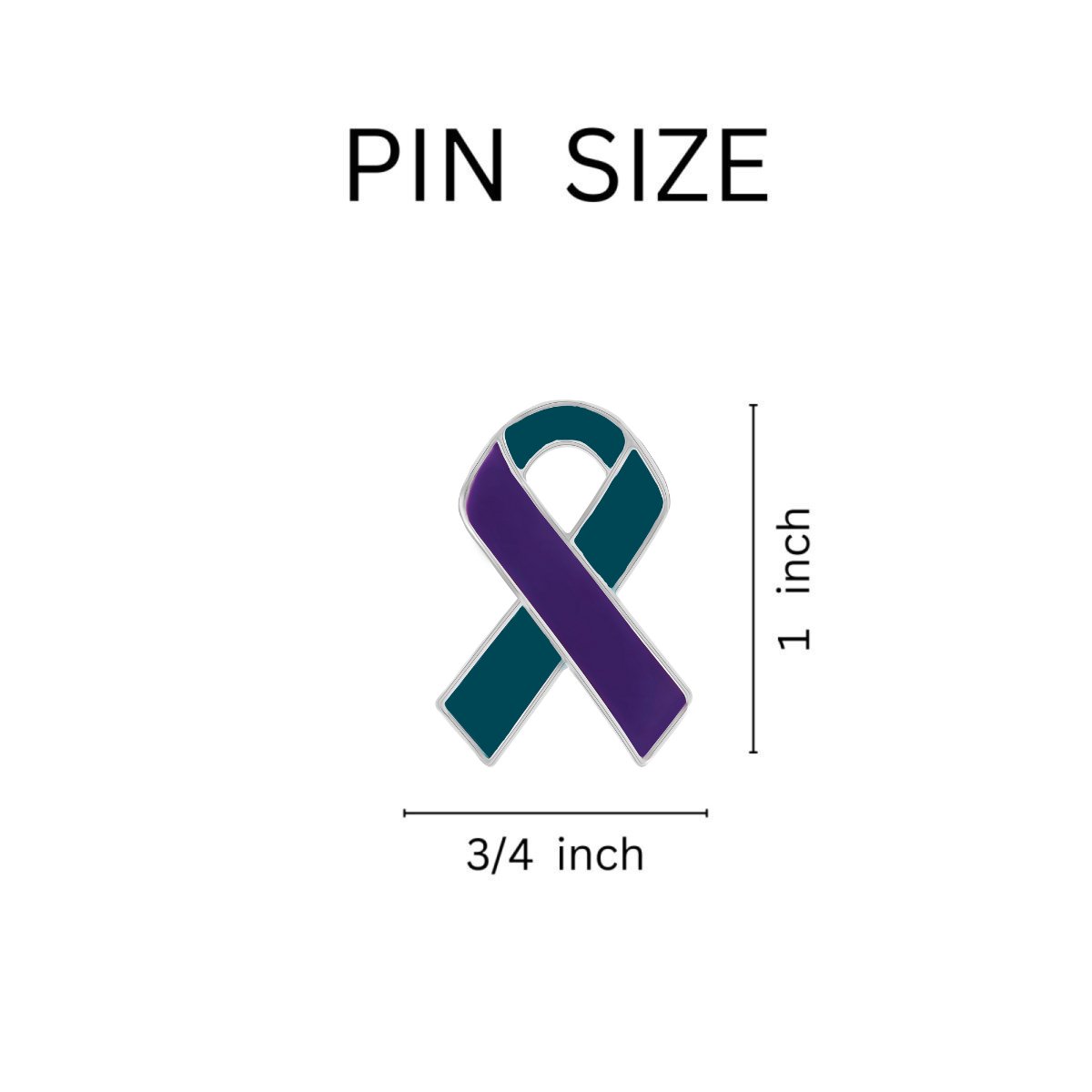 Teal & Purple Ribbon Awareness Pins