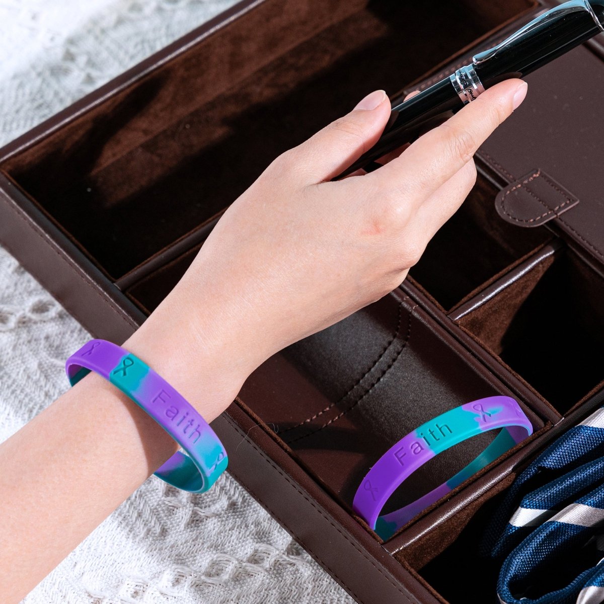 Teal & Purple Silicone Bracelet Wristbands