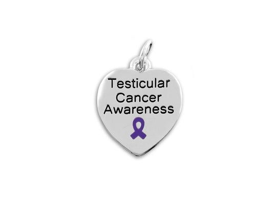 Testicular Cancer Awareness Heart Charms
