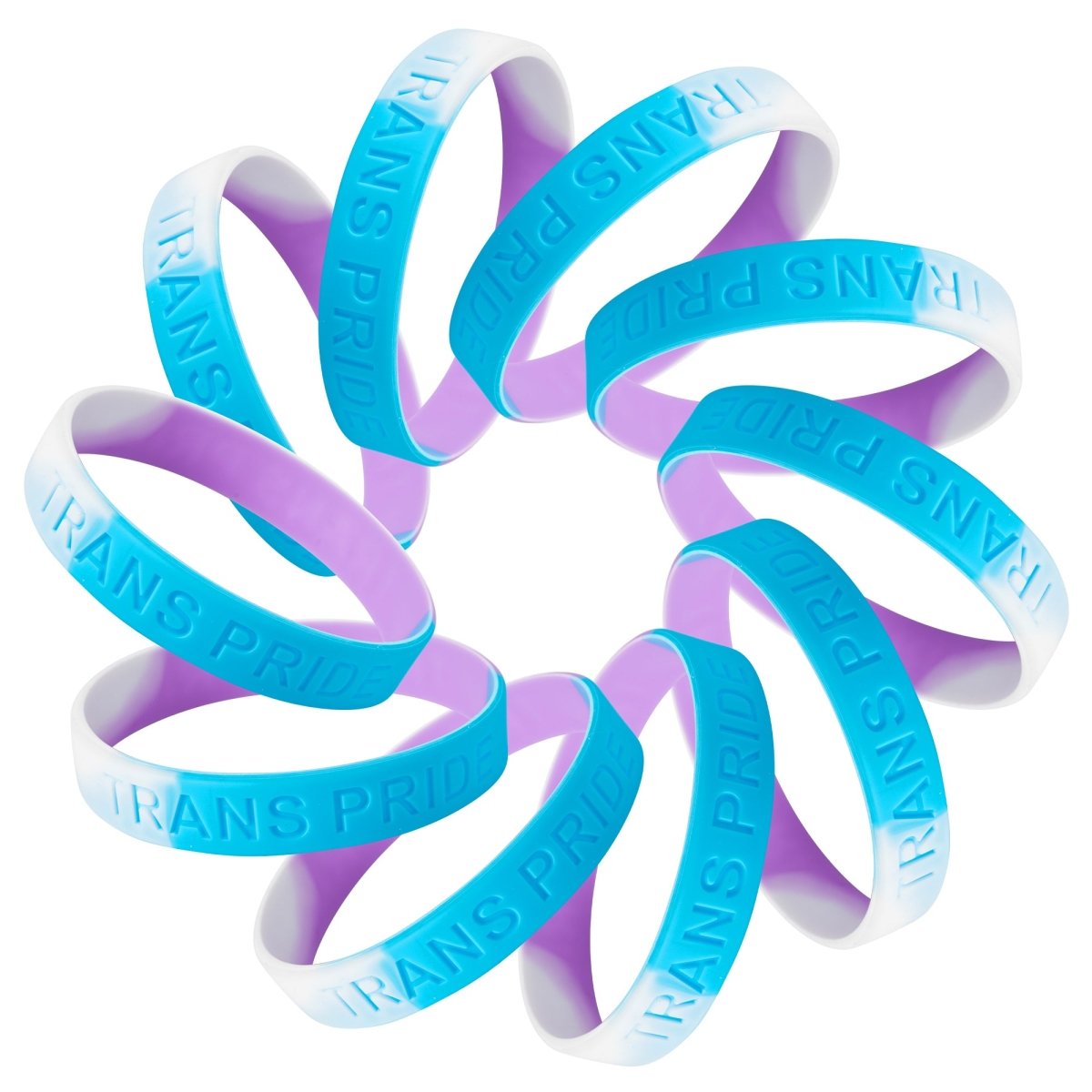 Transgender Flag Colored PRIDE Silicone Bracelet Wristbands