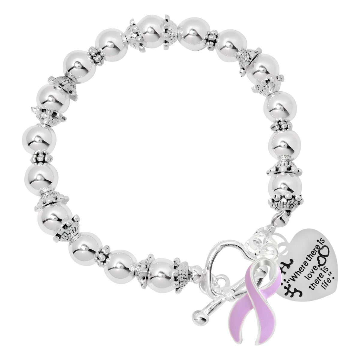 Where There is Love Lavender Ribbon Bracelets