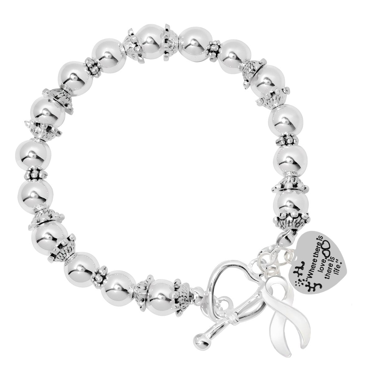 Where There is Love White Ribbon Bracelets