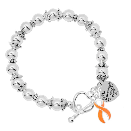 Where There is Love Orange Ribbon Bracelets