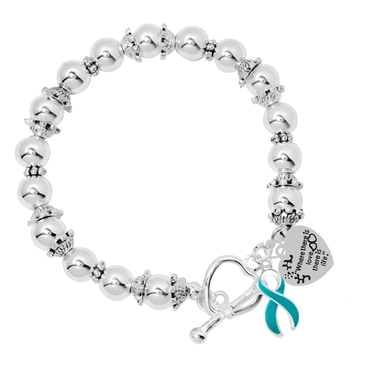 Where There is Love Teal Ribbon Bracelets