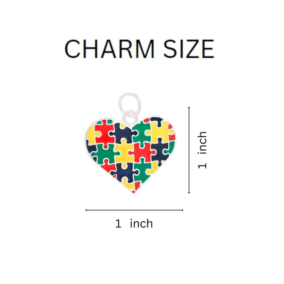 Autism Colored Puzzle Piece Heart Necklaces