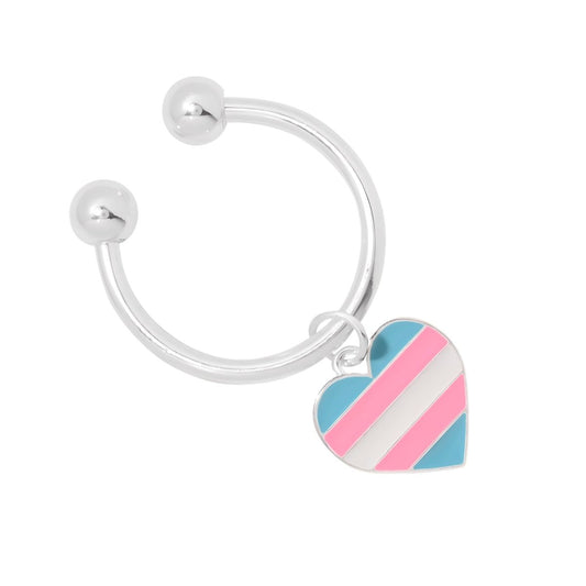 Bulk Transgender Flag Heart Key Chains