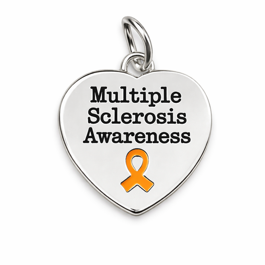 Multiple Sclerosis Awareness Heart Charms