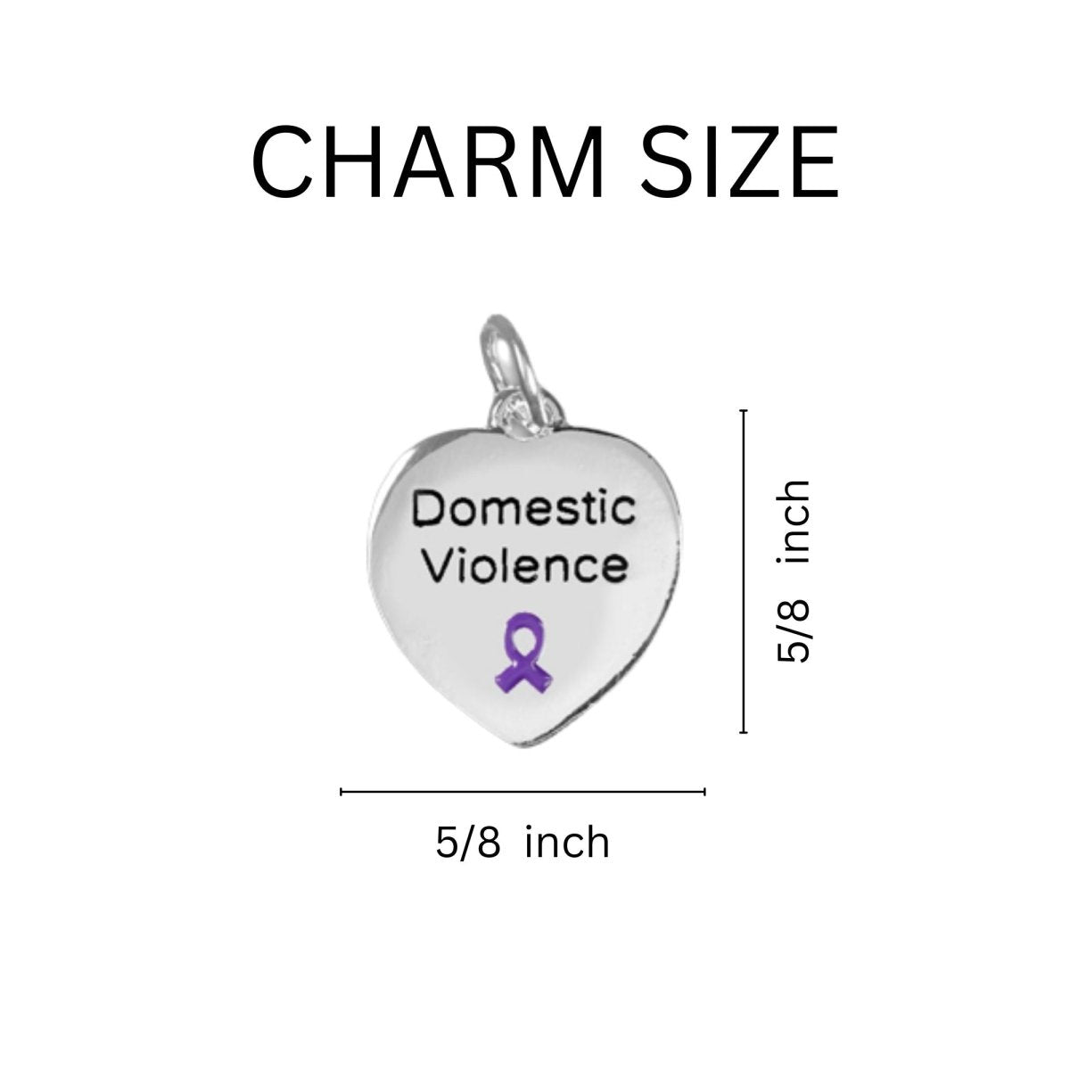 Domestic Violence Awareness Heart Charms
