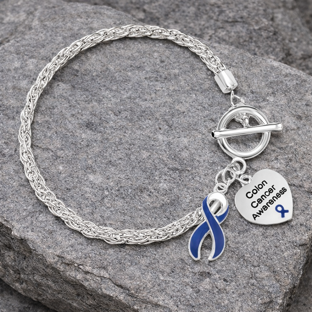 Colon Cancer Dark Blue Ribbon Rope Bracelets