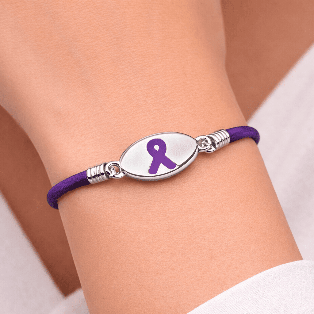 Purple Ribbon Stretch Bracelets