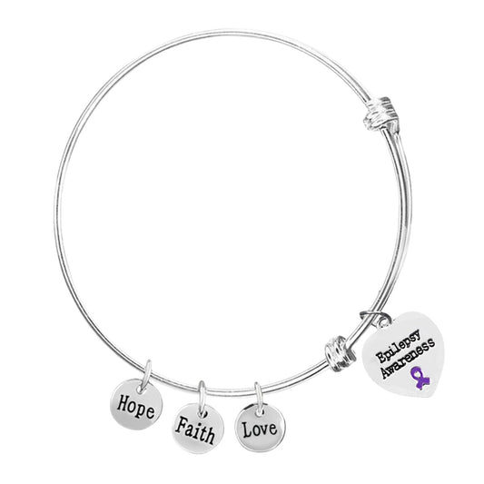 Epilepsy Heart Retractable Charm Bracelets
