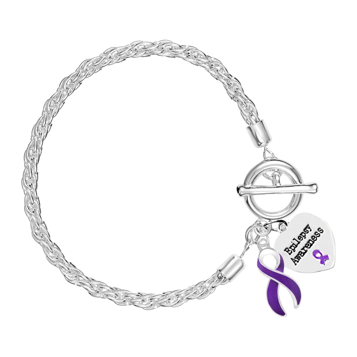 Epilepsy Purple Ribbon Rope Bracelets