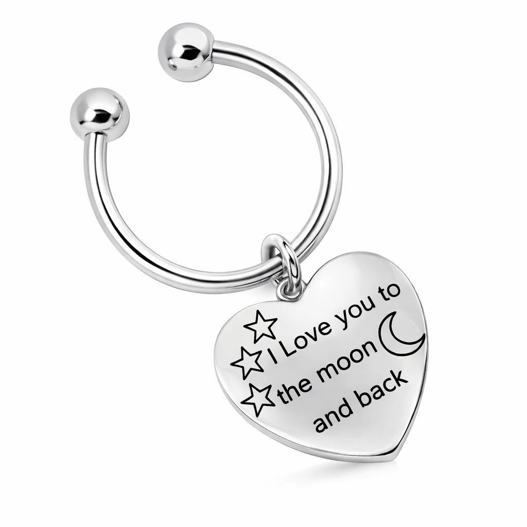 I Love You To The Moon And Back Horsehoe Key Chains