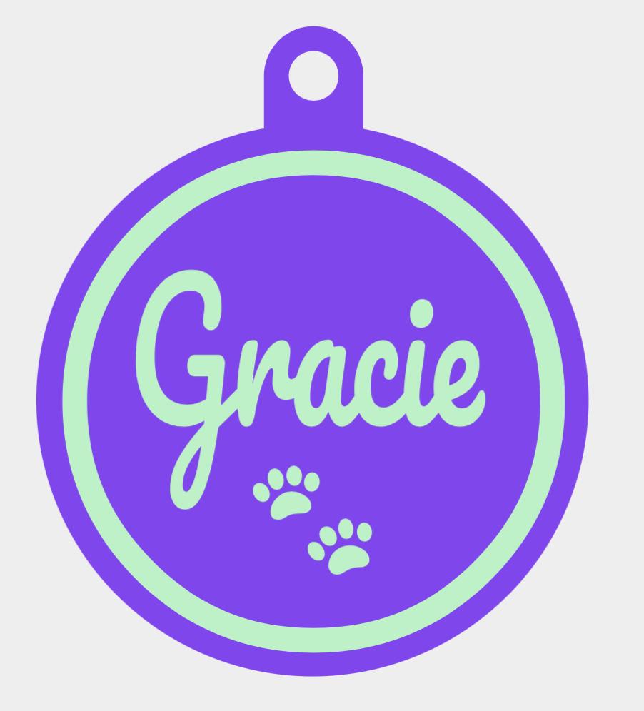 Custom Pet Name ID Tag Circle Collar Charm