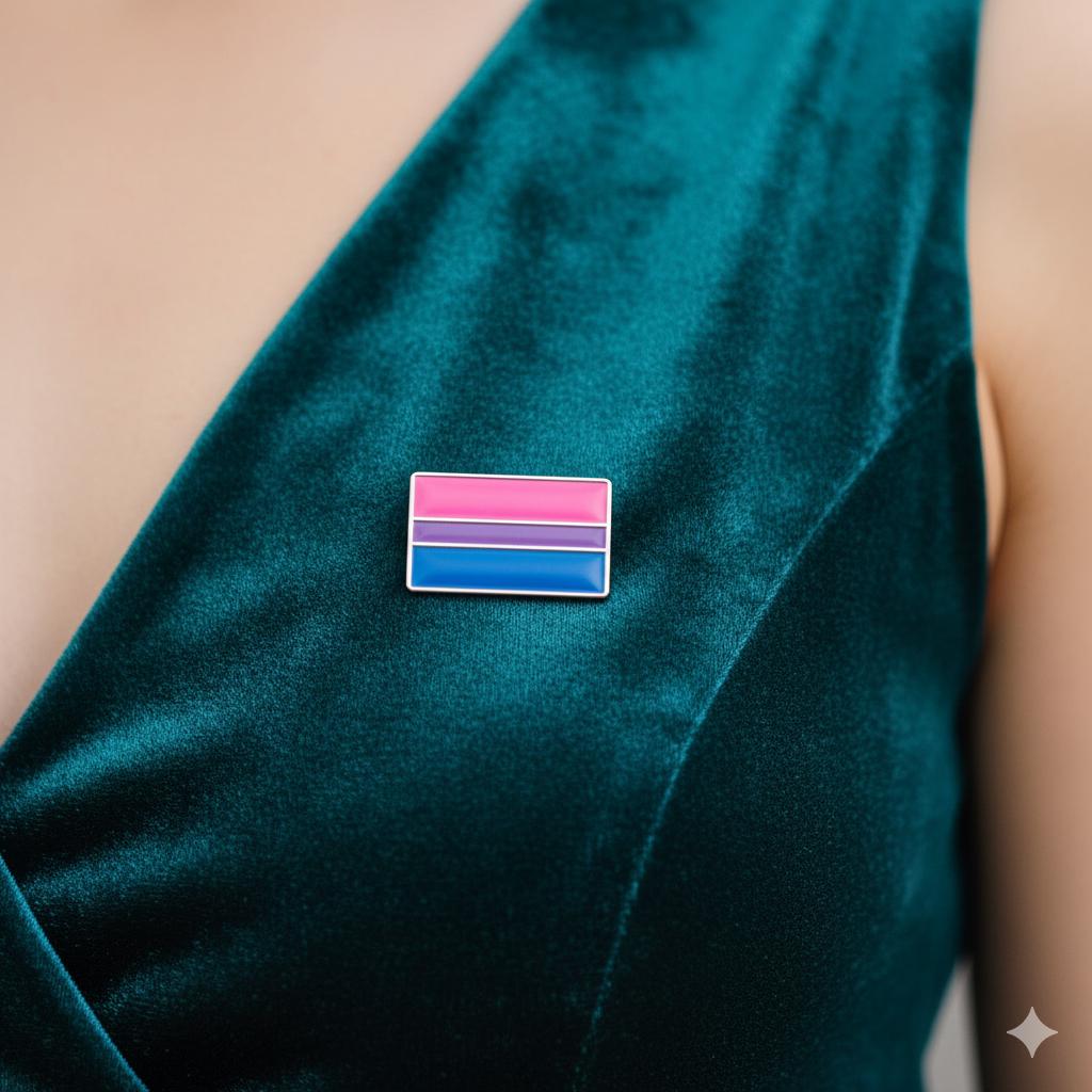Rectangle Bisexual Pride Flag Pins