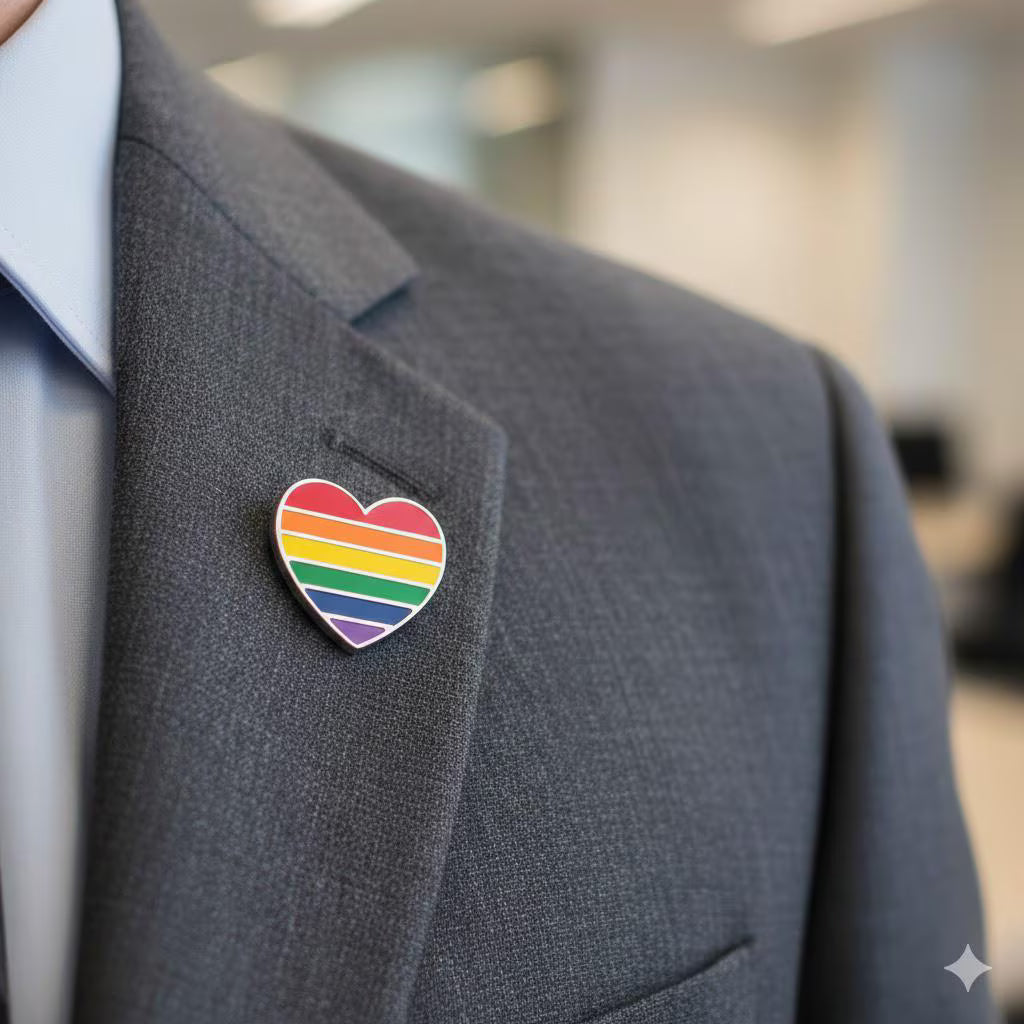 Rainbow Heart Shaped Gay Pride Pins