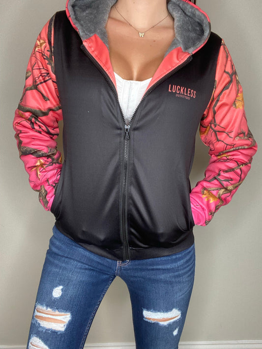 SUN KISSED CAMO HEAVY ZIP FLEECE HOODIE