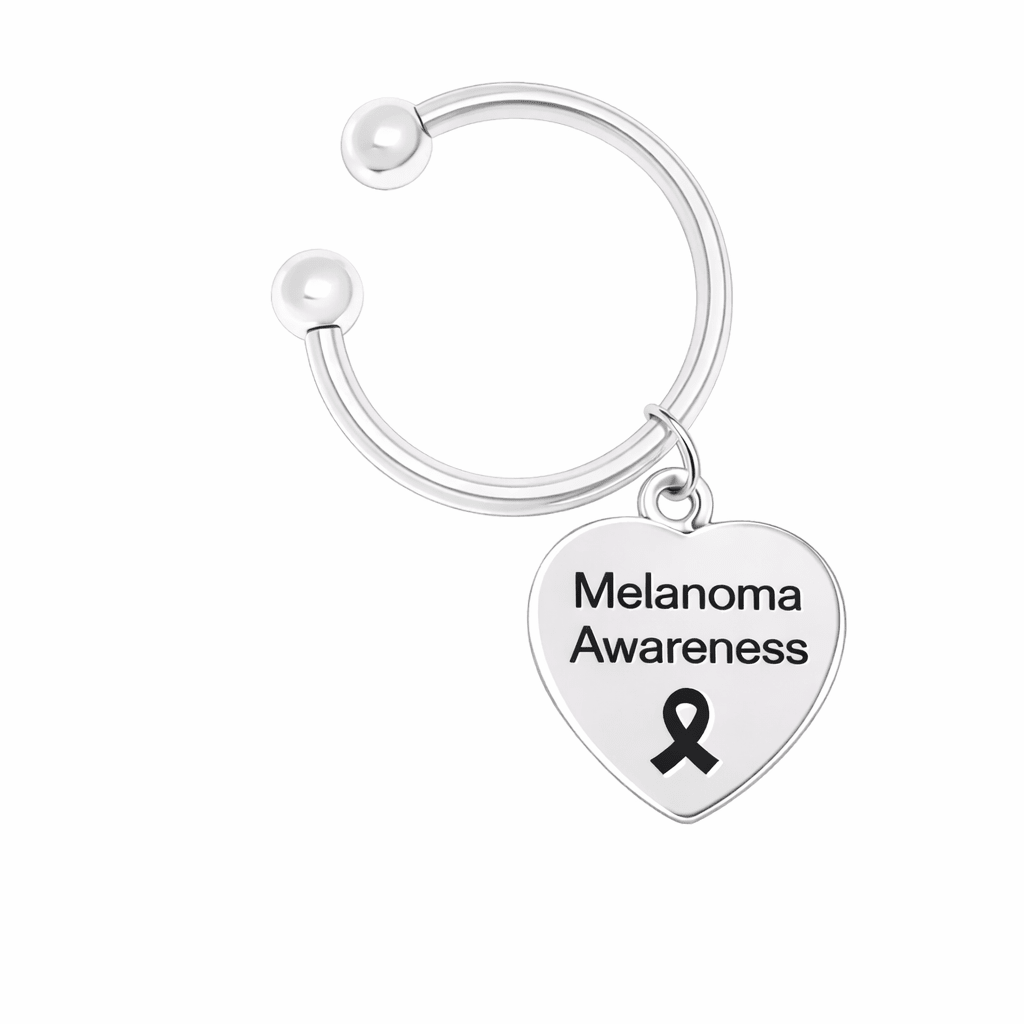 Melanoma Awarenes Heart Key Chains