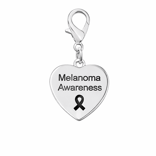Melanoma Awareness Heart Hanging Charms