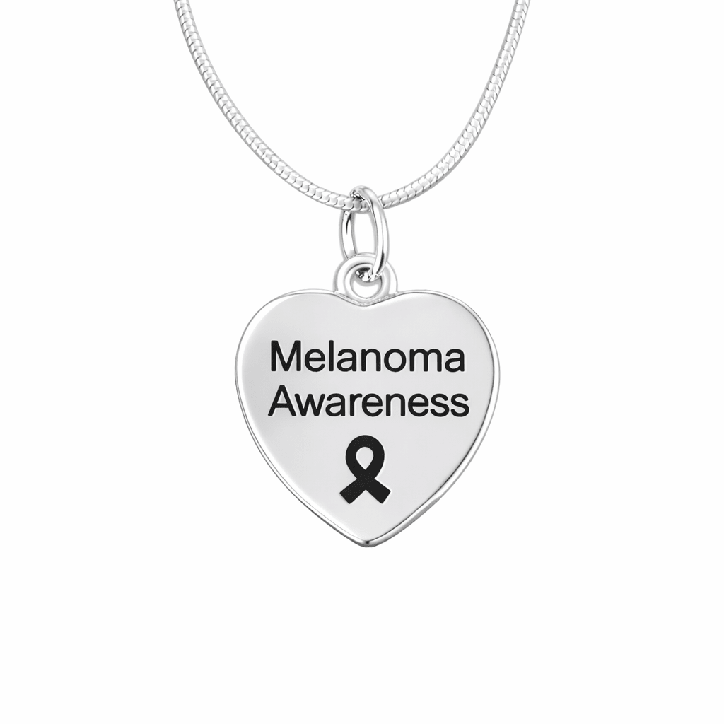 Melanoma Awareness Heart Necklaces