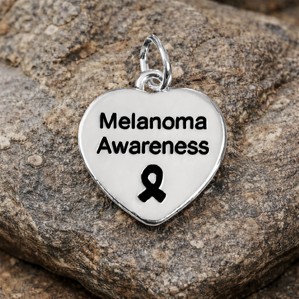 Melanoma Awareness Heart Charms