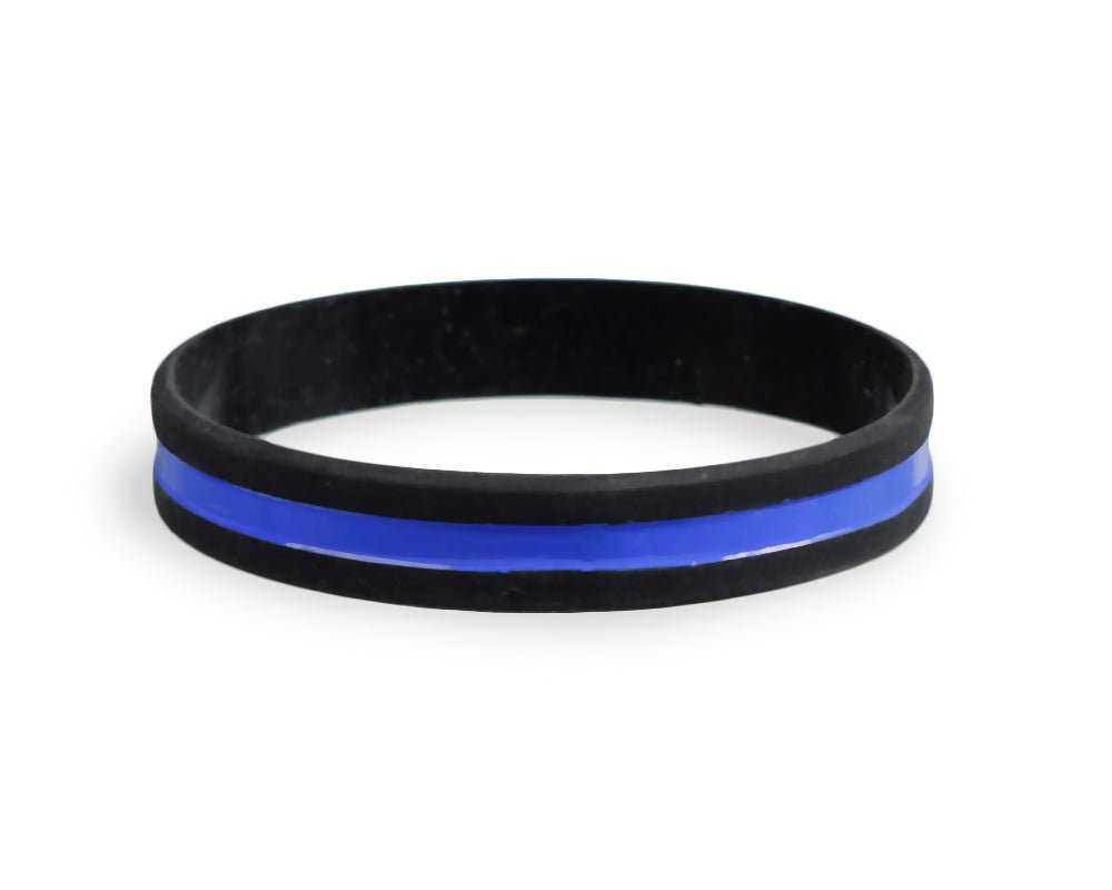 Police Support Thin Blue Line Silicone Bracelet Wristbands