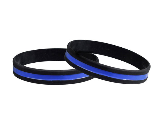 Police Support Thin Blue Line Silicone Bracelet Wristbands
