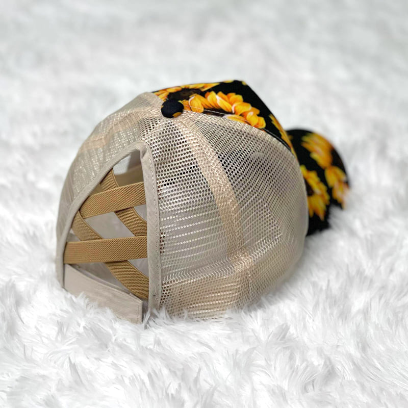 Sunflower Ponytail Hat