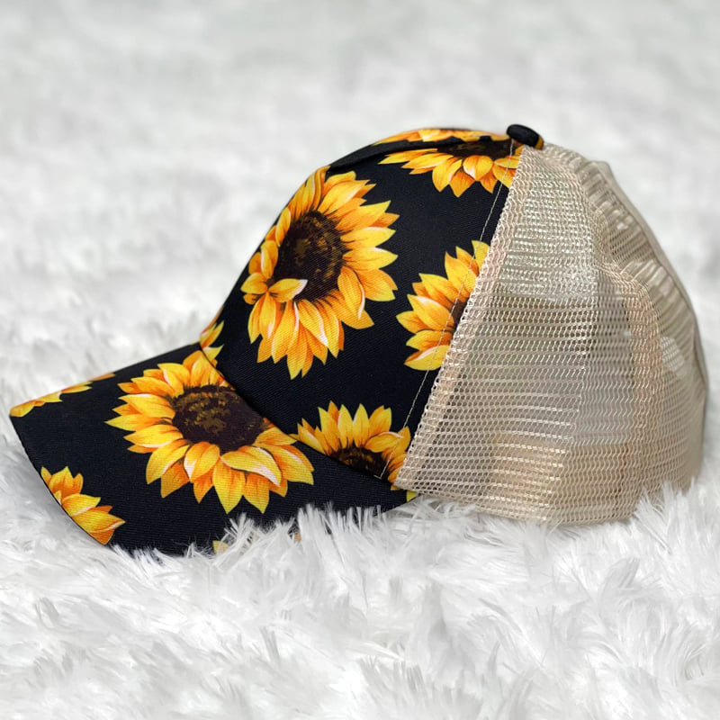 Sunflower Ponytail Hat