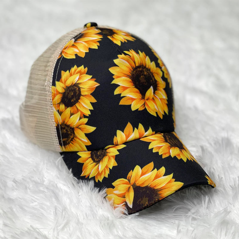 Sunflower Ponytail Hat