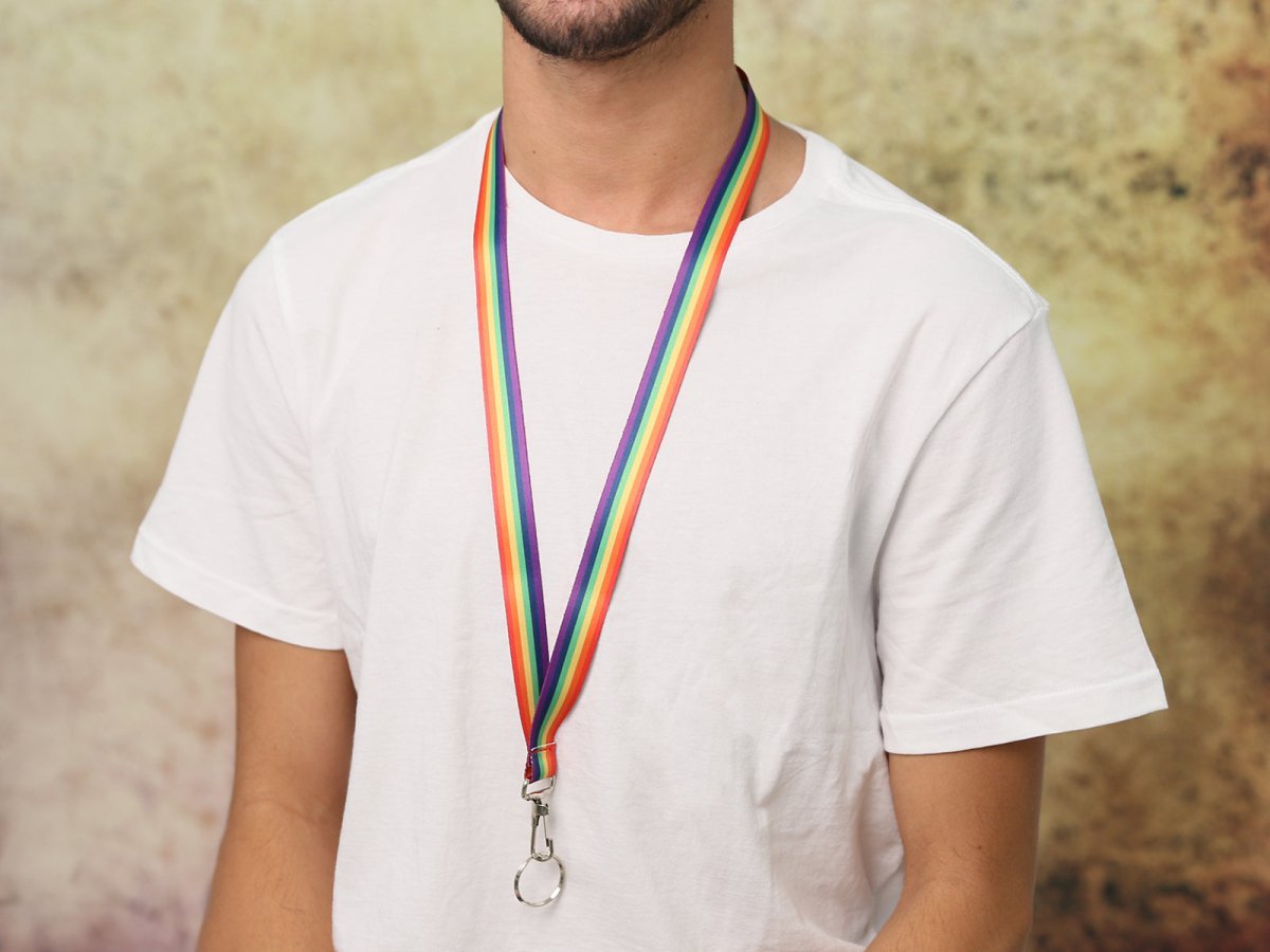 Rainbow Flag Striped Lanyards