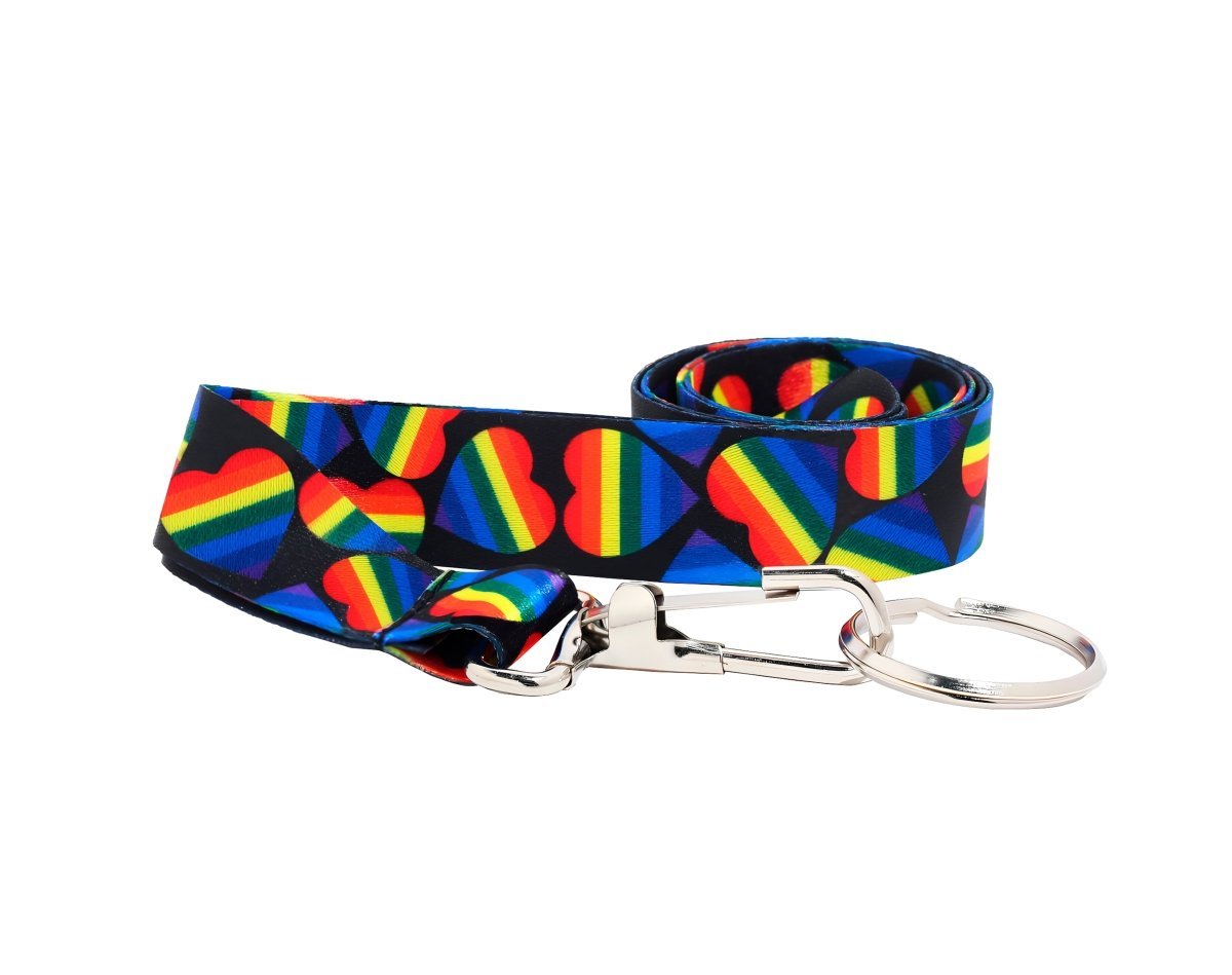 Rainbow Heart Gay Pride Lanyards