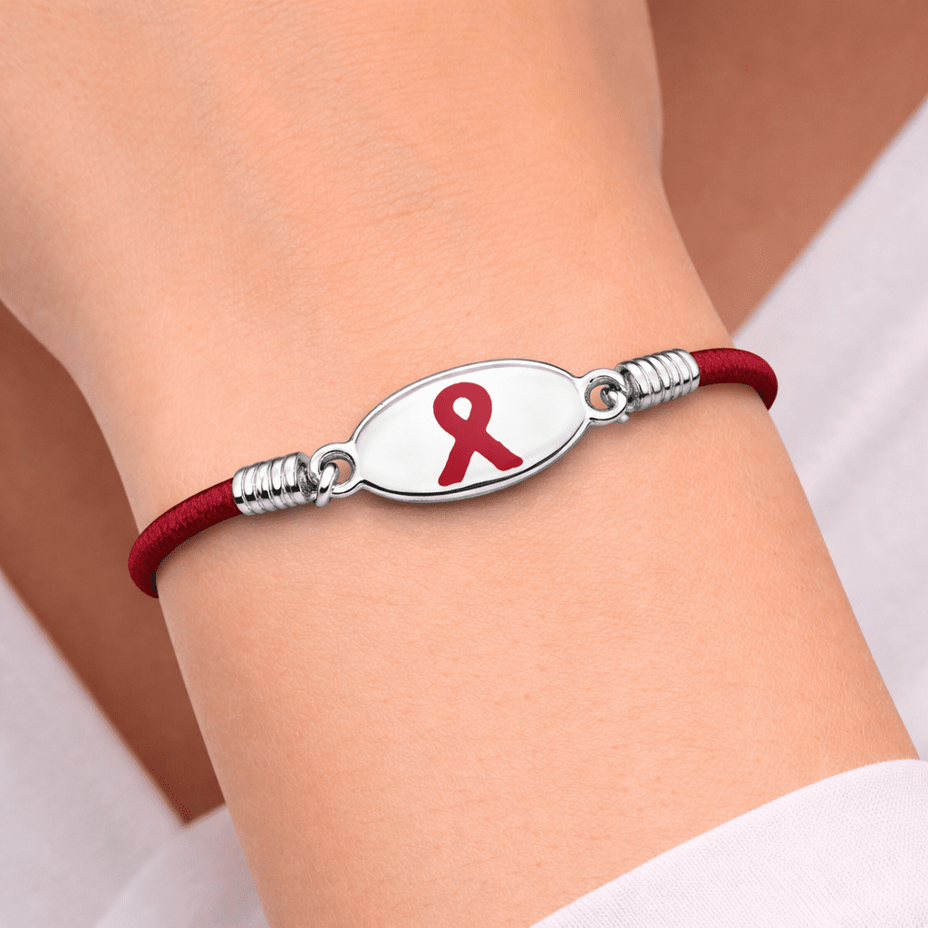 Sickle Cell Anemia Burgundy Ribbon Stretch Bracelets