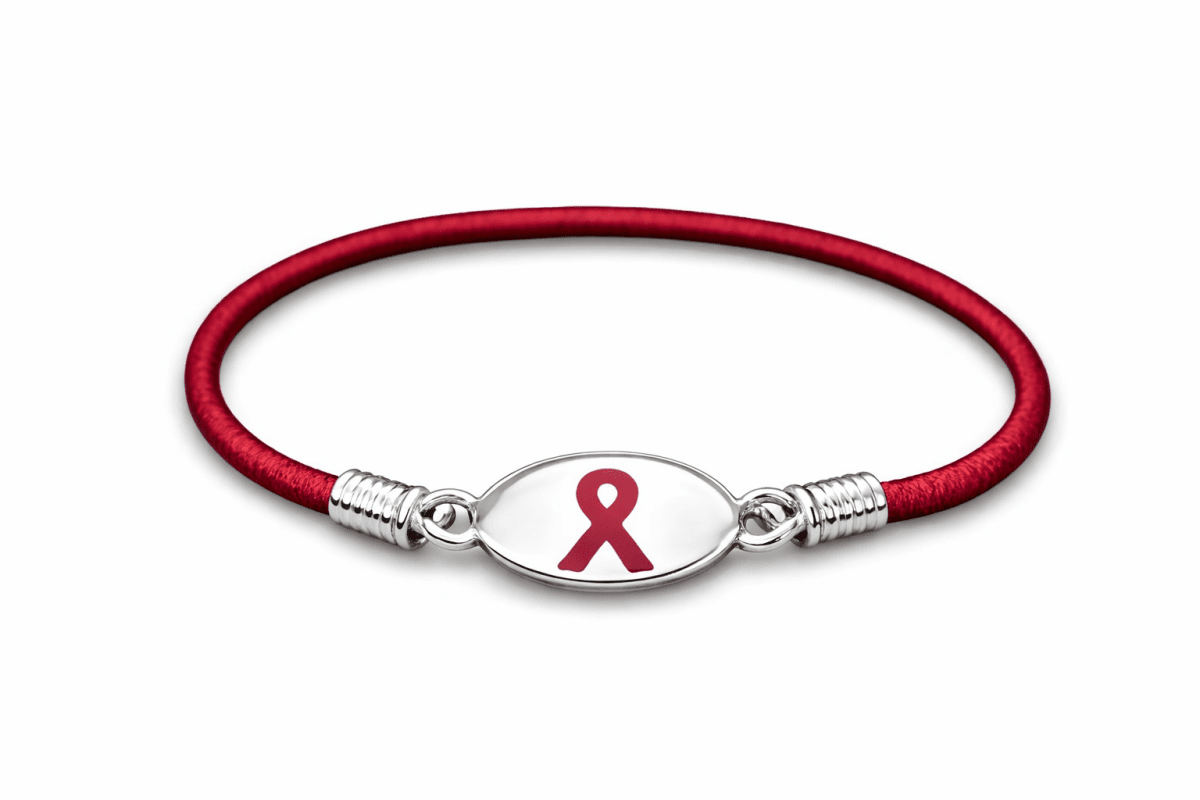 Sickle Cell Anemia Burgundy Ribbon Stretch Bracelets